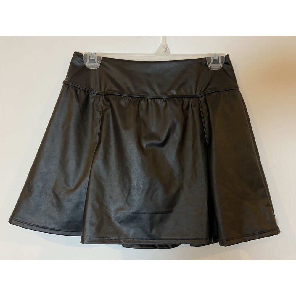 NWT Offline By Aerie Real Luxe Faux Leather Skirt Skort Black Size Medium M New